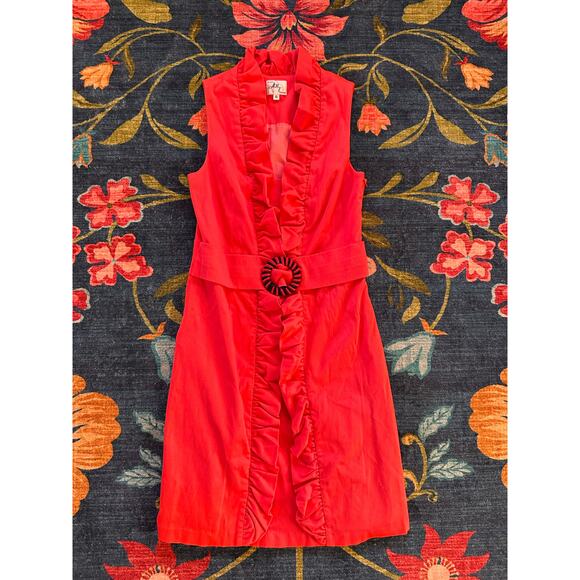 Milly of New York Ruffle Belted Dress Size 10 - Picture 2 of 7